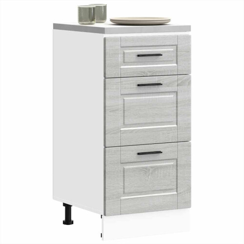 Berkfield Kitchen Base Cabinet Porto Grey Sonoma Engineered Wood
