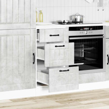 Berkfield Kitchen Base Cabinet Lucca Concrete Grey Engineered Wood