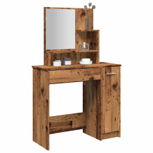 Berkfield Dressing Table with Mirror Old Wood 86.5x35x136 cm