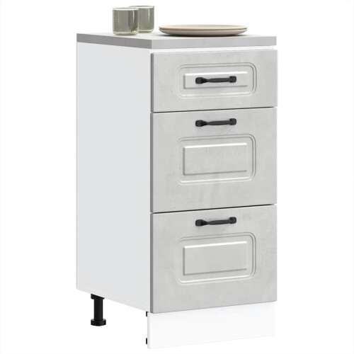 Berkfield Kitchen Base Cabinet Kalmar Concrete Grey Engineered Wood