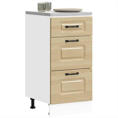Berkfield Kitchen Base Cabinet "Kalmar" High Gloss White Engineered Wood