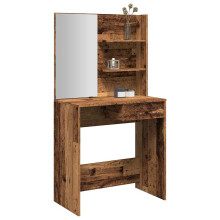 Berkfield Dressing Table with Mirror Old Wood 74.5x40x141 cm