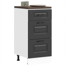 Berkfield Kitchen Base Cabinet "Kalmar" Black Engineered Wood
