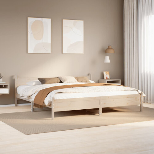 Berkfield Bed Frame without Mattress 180x200 cm Super King Solid Wood Pine