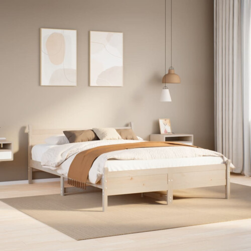 Berkfield Bed Frame without Mattress 135x190 cm Double Solid Wood Pine