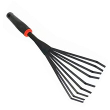 Ergonomic Garden Rake for Lawns, Durable Iron Leaf Rake Hand Tool for Yard Cleanup