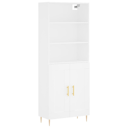 Berkfield Highboard White 69.5x34x180 cm Engineered Wood 1