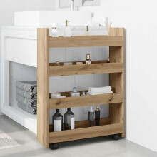 Berkfield Narrow Storage Trolley 4 Tier Artisian Oak Engineered Wood