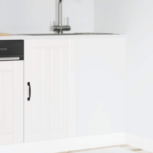 Berkfield Kitchen Base Cabinet Lucca White Engineered Wood