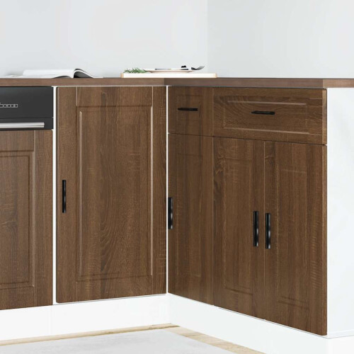 Berkfield Kitchen Base Cabinet Porto Brown Oak Engineered Wood