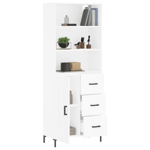 Berkfield Highboard White 69.5x34x180 cm Engineered Wood 2