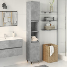 Berkfield Bathroom Cabinet Concrete Grey 30x30x190 cm Engineered Wood