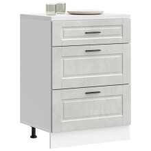 Berkfield Kitchen Base Cabinet Porto Concrete Grey Engineered Wood