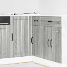 Berkfield Kitchen Base Cabinet Lucca Grey Sonoma Engineered Wood
