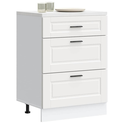Berkfield Kitchen Base Cabinet Porto White Engineered Wood