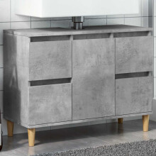 Berkfield Sink Cabinet Concrete Grey 80x33x60 cm Engineered Wood