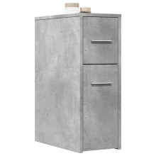 Berkfield Narrow Bathroom Cupboard with Wheels Concrete Grey Engineered Wood