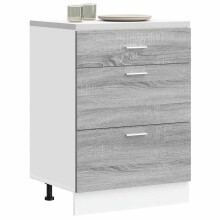 Berkfield Kitchen Base Cabinet Lyon Grey Sonoma Engineered Wood