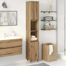 Berkfield Bathroom Cabinet Artisan Oak 30x30x190 cm Engineered Wood