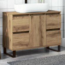 Berkfield Bathroom Sink Cabinet Artisan Oak 80x33x60 cm Engineered Wood