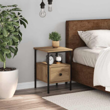 Berkfield Bedside Cabinet Artisan Oak 34x36x50 cm Engineered Wood