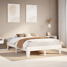 Berkfield Bed Frame without Mattress White 140x190 cm Solid Wood Pine