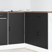 Berkfield Kitchen Base Cabinet Lyon Black Engineered Wood