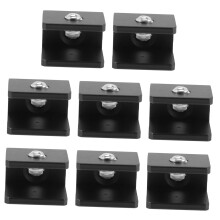 8pcs Heavy Duty Glass Shelf Brackets for Bathroom and Kitchen, Wall Mounted Floating Black Clamps