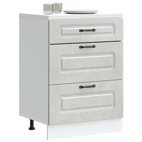 Berkfield Kitchen Base Cabinet Kalmar Concrete Grey Engineered Wood