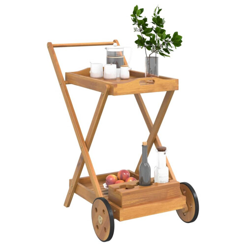 Berkfield Tea Trolley 54x87x90 cm Solid Wood Acacia 2