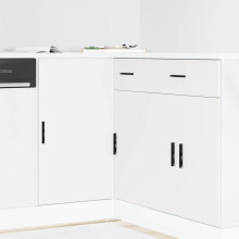 Berkfield Kitchen Base Cabinet Lyon White Engineered Wood