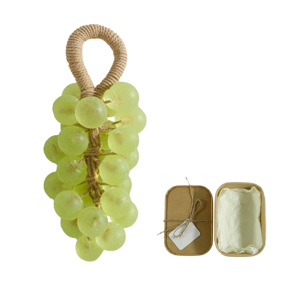 Green Grape Soap On A Rope Handmade Crystal Decorative Bath Bar With Gentle LongâLasting Lather