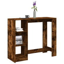 Berkfield Bar Table with Shelf Smoked Oak 124x46x103.5 cm Engineered Wood