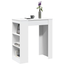 Berkfield Bar Table with Racks White 95x47x103.5 cm Engineered Wood