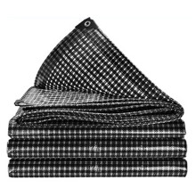 Heavy Duty Waterproof Tarpaulin PE Plastic Tarp Sheet Black 1.8x2.4m for Outdoor Garden Furniture Camping