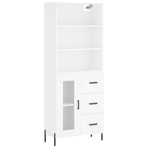 Berkfield Highboard White 69.5x34x180 cm Engineered Wood 1