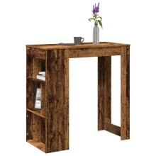 Berkfield Bar Table with Racks Old Wood 102x50x103.5 cm Engineered Wood