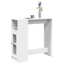 Berkfield Bar Table with Racks White 101x40x103.5 cm Engineered Wood