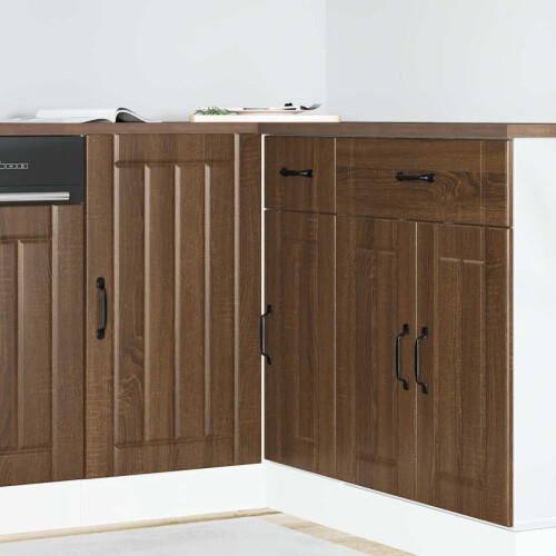 Berkfield Kitchen Base Cabinet Lucca Brown Oak Engineered Wood