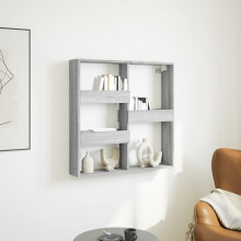 Berkfield Wall Cabinet Grey Sonoma 80x15x80 cm Engineered Wood