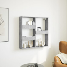 Berkfield Wall Cabinet Concrete Grey 80x15x80 cm Engineered Wood
