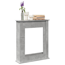 Berkfield Fireplace Surround Concrete Grey 75x20x87.5 cm Engineered Wood