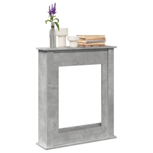 Berkfield Fireplace Surround Concrete Grey 75x20x87.5 cm Engineered Wood