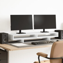 Berkfield Monitor Stand White 100x27x15 cm Engineered Wood