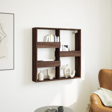 Berkfield Wall Cabinet Brown Oak 80x15x80 cm Engineered Wood