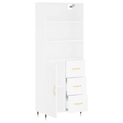 Berkfield Highboard White 69.5x34x180 cm Engineered Wood 2
