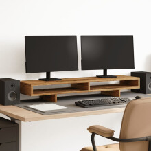 Berkfield Monitor Stand Old Wood 100x27x15 cm Engineered Wood