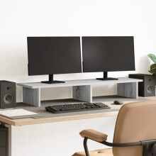 Berkfield Monitor Stand Grey Sonoma 100x27x15 cm Engineered Wood