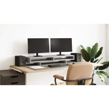 Berkfield Monitor Stand Concrete Grey 100x27x15 cm Engineered Wood