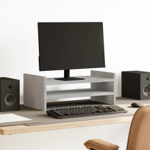 Berkfield Monitor Stand Concrete Grey 50x27x20 cm Engineered Wood